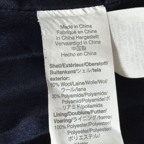 J Crew Womens Cocoon Italian Stadium Wool Blend Coat Size 2P Black Heavy Peacoat - Picture 10 of 11